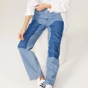Madewell Two-Tone Blue Straight Leg Jeans